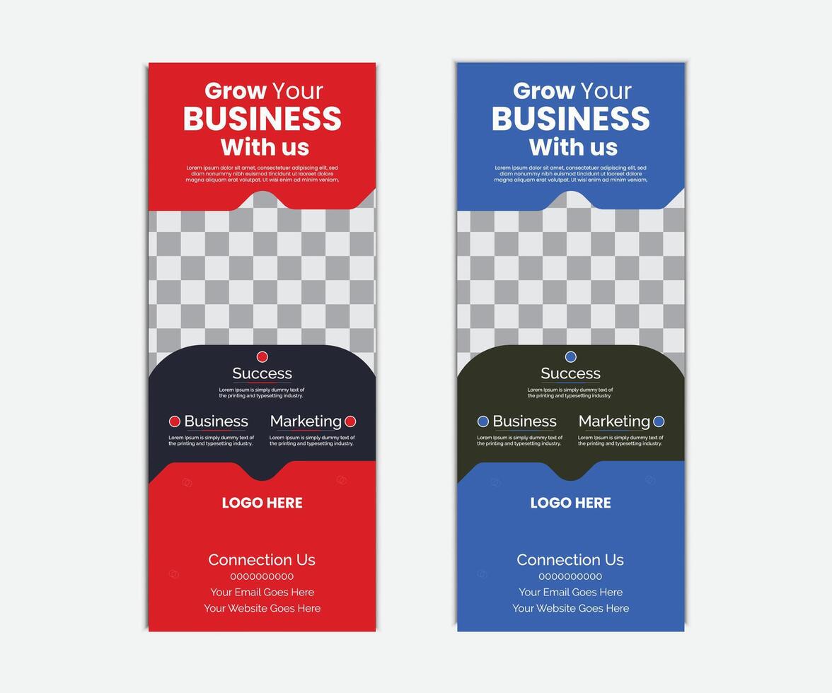 Professional Corporate Rollup Banner Design Template Creative Trade Show Rollup Banner Design vector