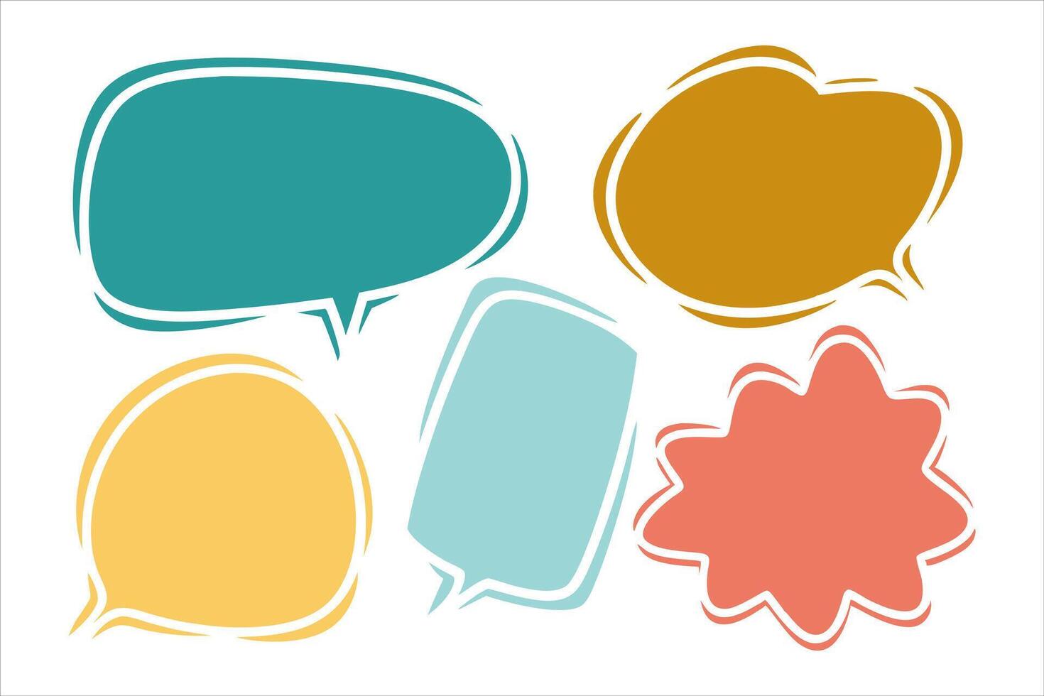 Message Bubble Art Illustrations speech bubble set, talk bubble, message comment bubble art illustration vector