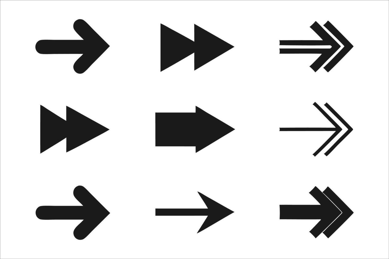Sleek Black Arrow Icons black arrow icon, simple modern thin arrows symbol art illustration isolated on white background vector