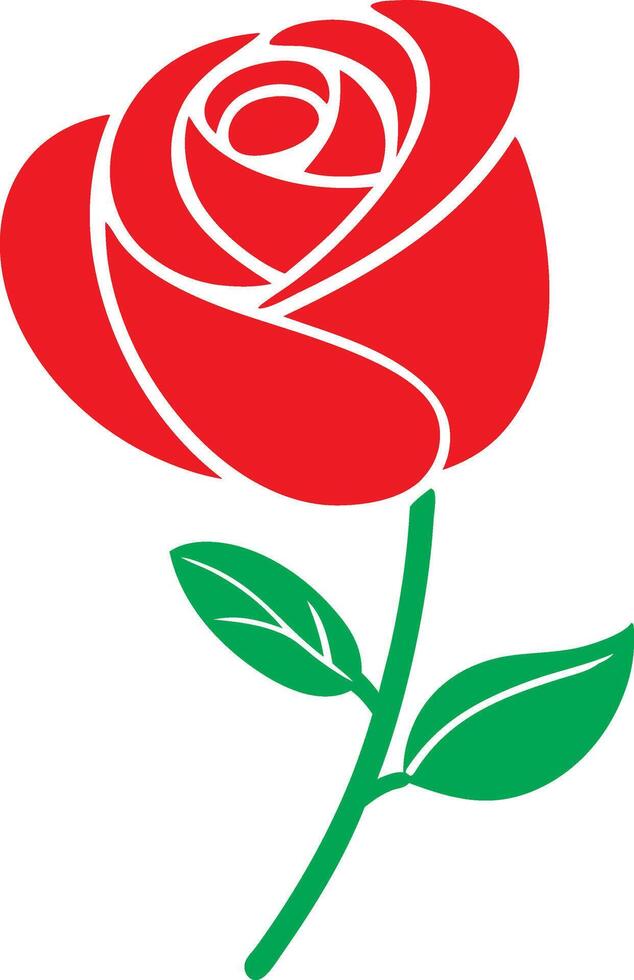 Isolated Rose Illustration rose flower , rose simple flower icon logo art illustration isolated on transparent background vector