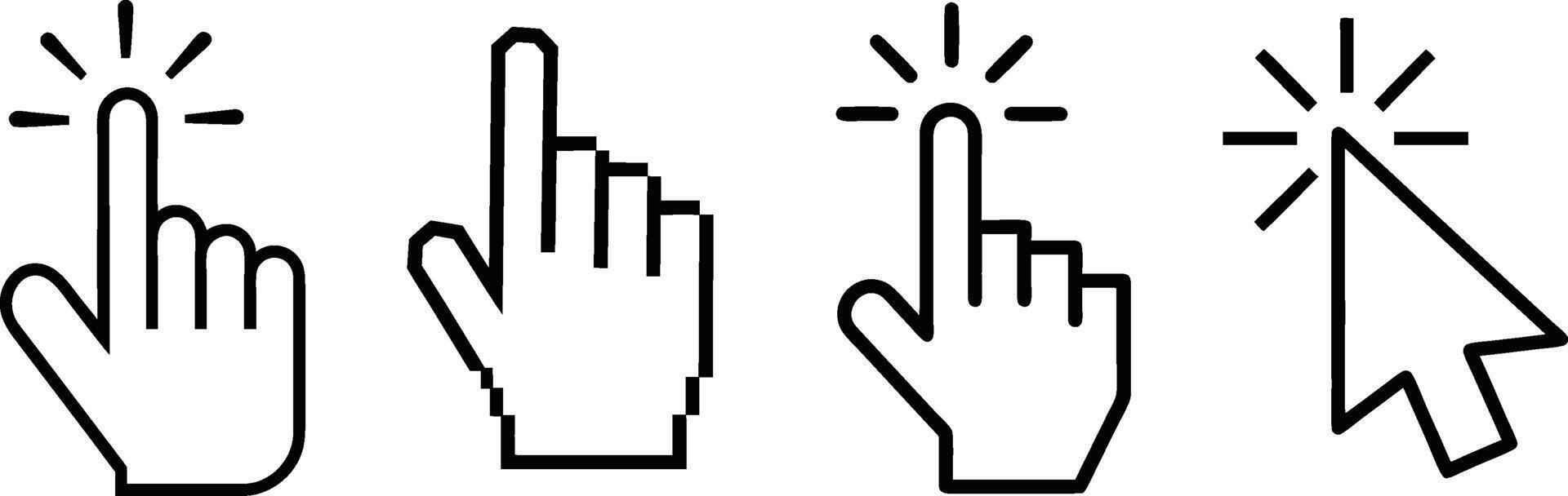 mouse click computer cursor arrow icons set and loading icons. Cursor icon. Mouse click cursor art illustration isolated on transparent vector