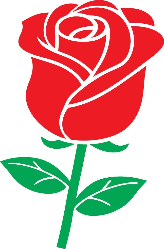 Clean and Simple Design rose flower , rose simple flower icon logo art illustration isolated on transparent background vector
