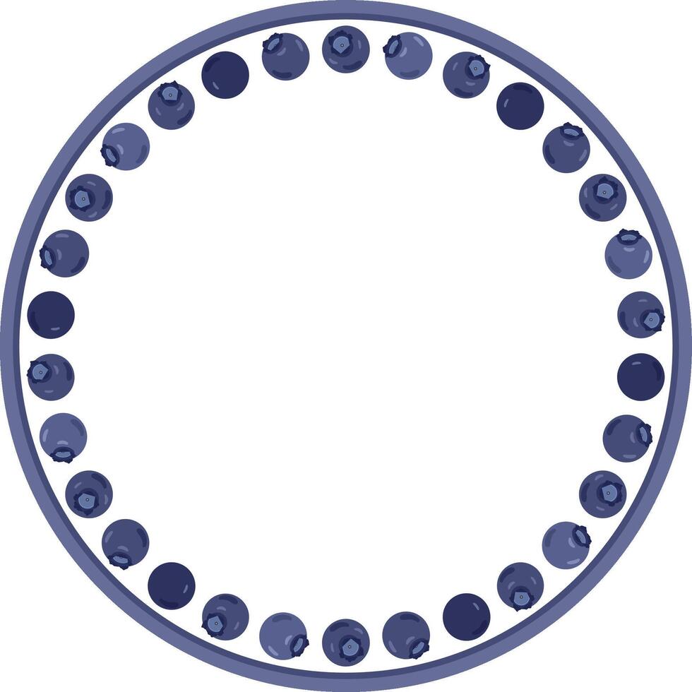 Round frame made of blueberries vector