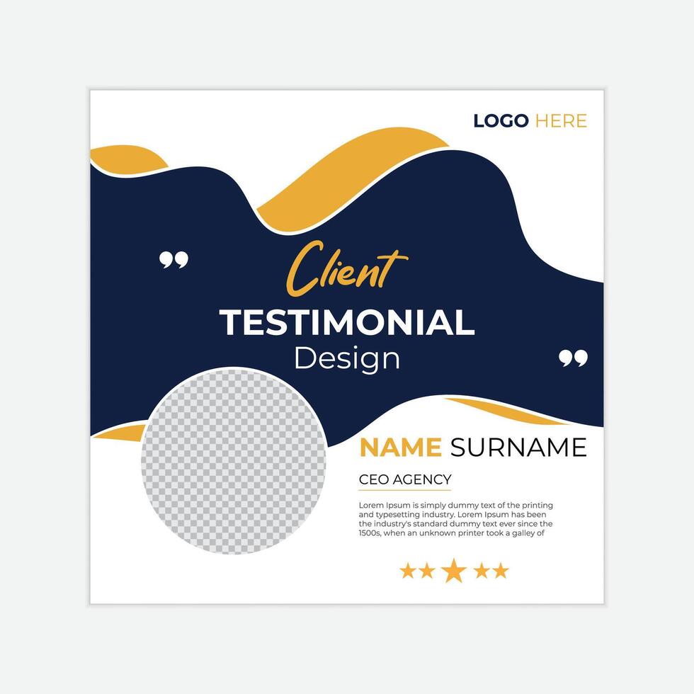 client testimonials social media post banner design template Customer feedback testimonial set with rating sections Business client testimonials vector