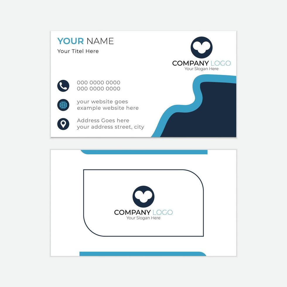 creative and clean modern double sided corporate business card Simple and cretive business card design vector