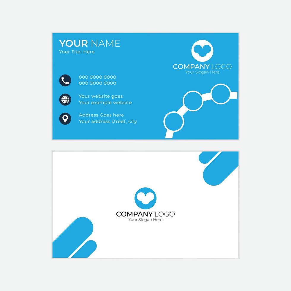 Modern business card template with flat user interface Horizontal layout, Print ready vector