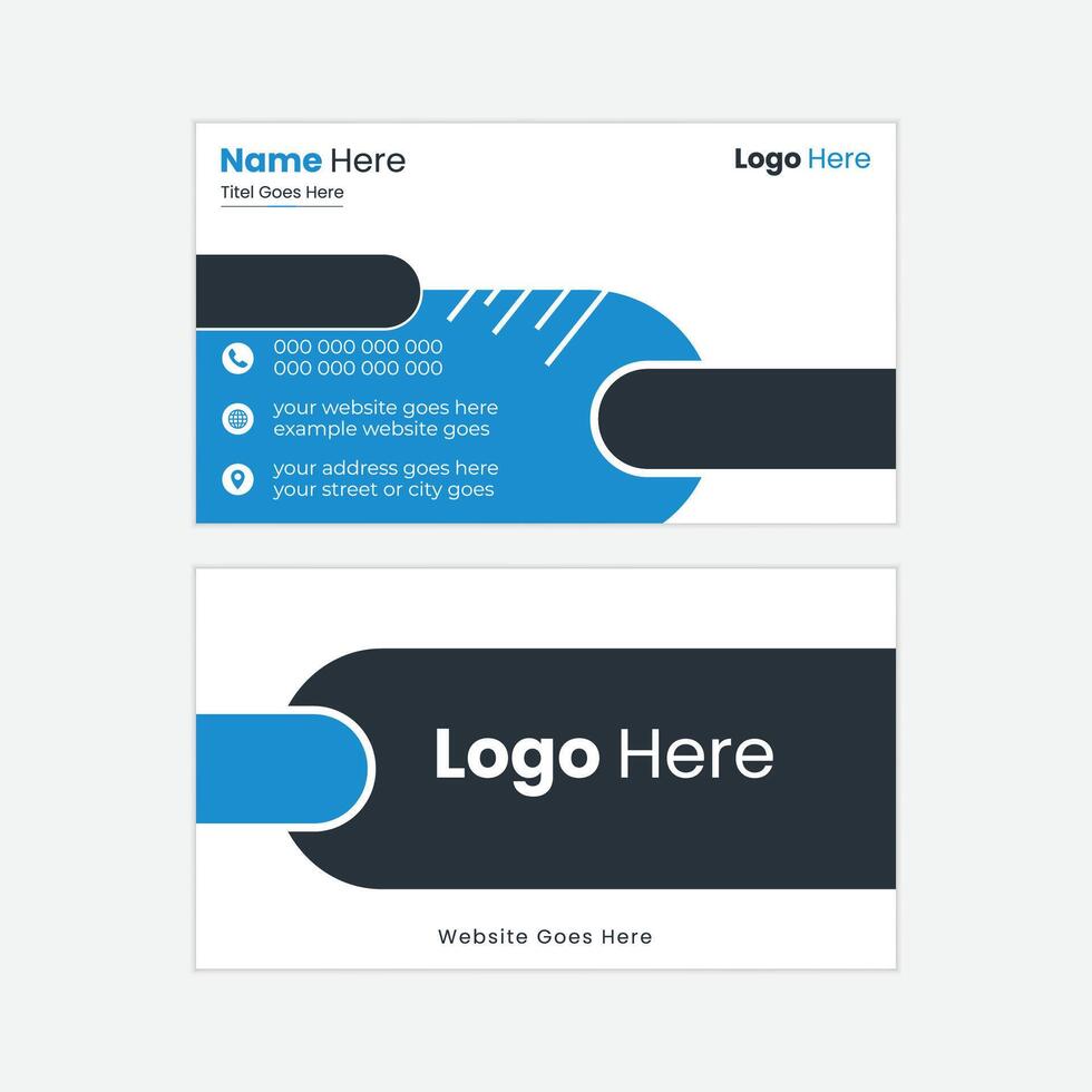 cretive business card template design Visiting card, Business card, double sided cretive business card Blue black combination vector