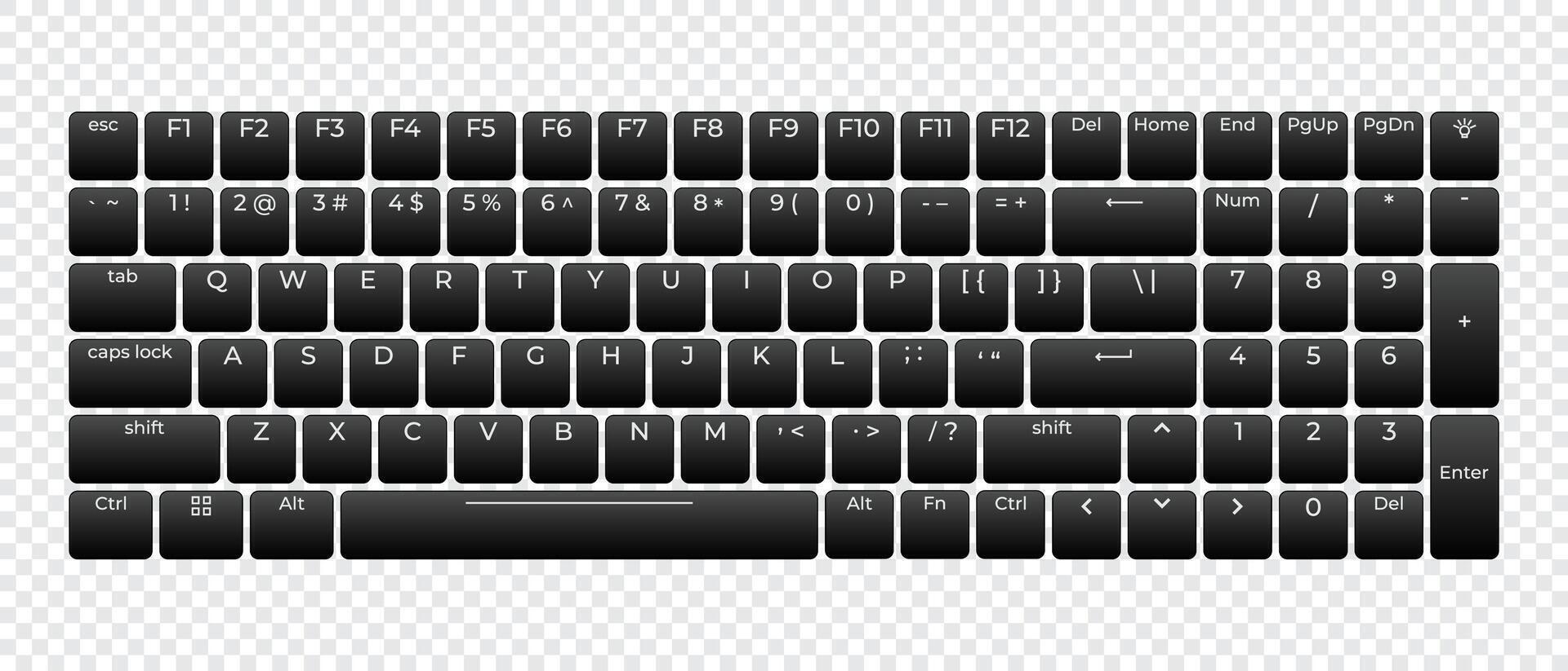 Computer keyboard button layout template with letters for graphic use. Modern computer keyboard. illustration vector
