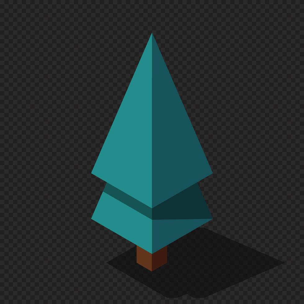 Isometric tree at night. Tree isometric elements. Isometric tree element for landscape design. Park element vector