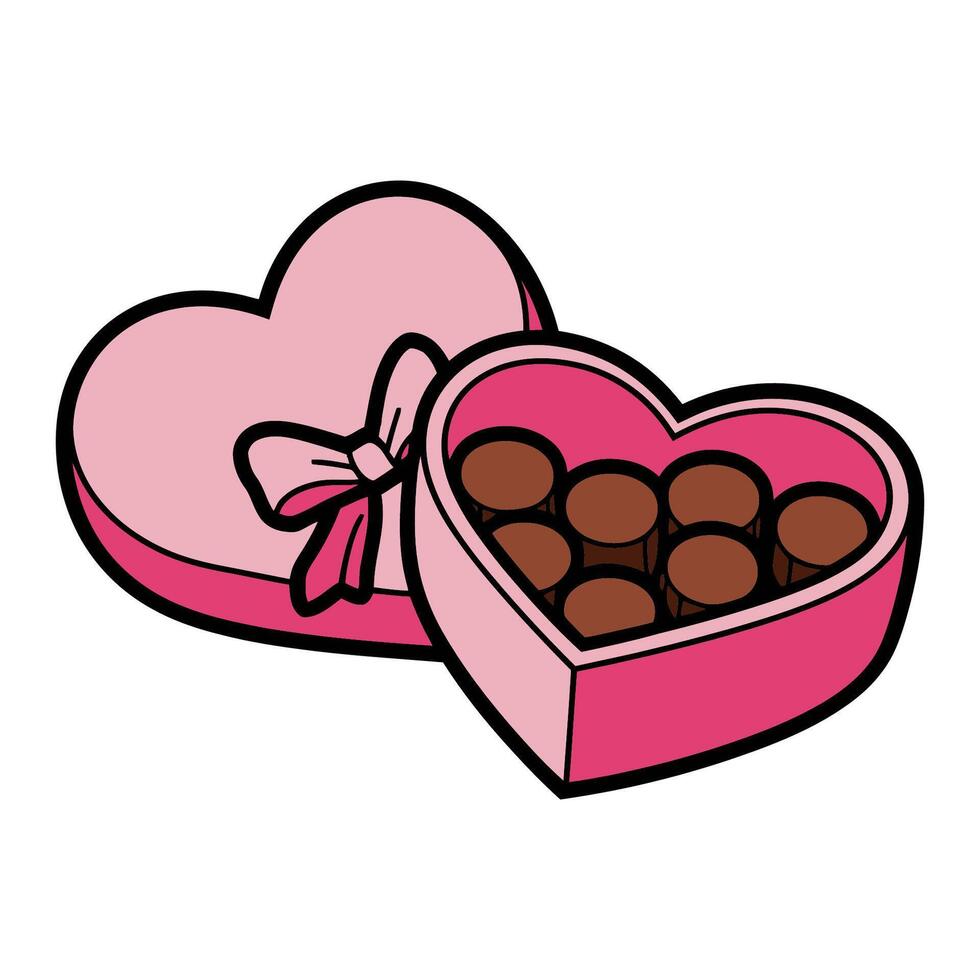 Heart Shaped Chocolate Box Illustration vector
