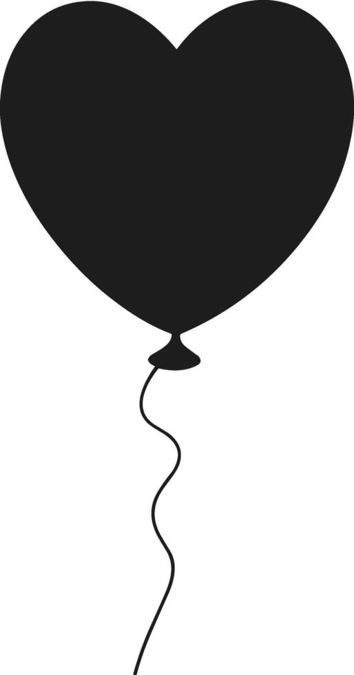 Minimalist Heart Balloon Silhouette Design vector
