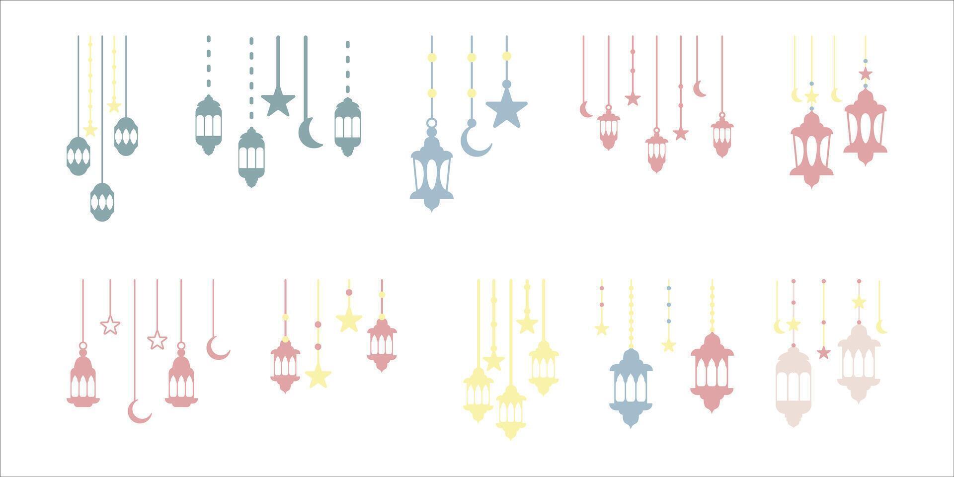 Hanging Islamic Lantern Illustration vector