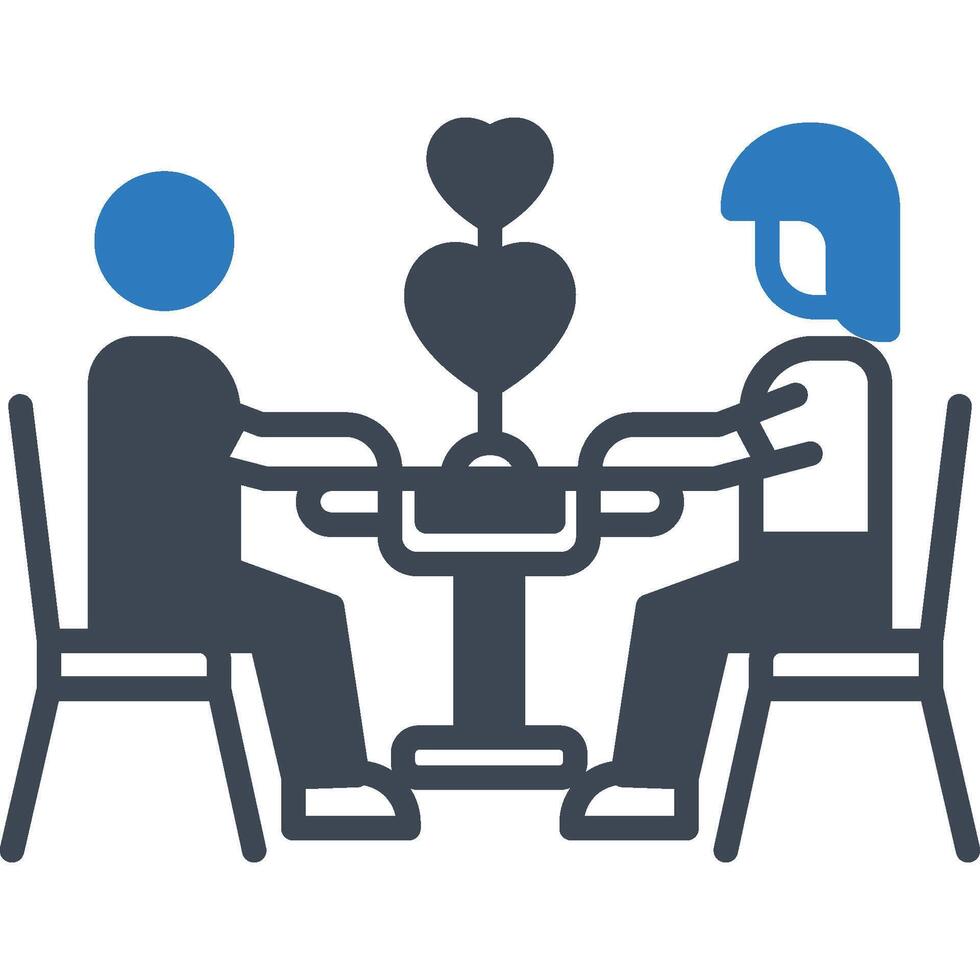 Dating Dinner illustration with isolated background vector