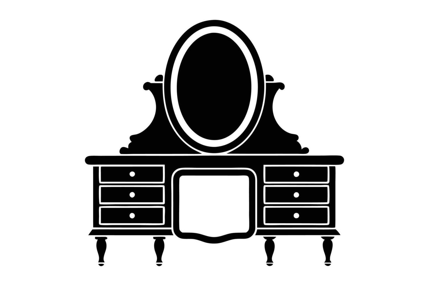 Dressing table silhouette illustration vector