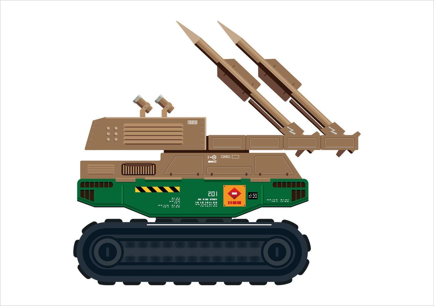 Missile vehicle military weapon rocket launcher illustration vector