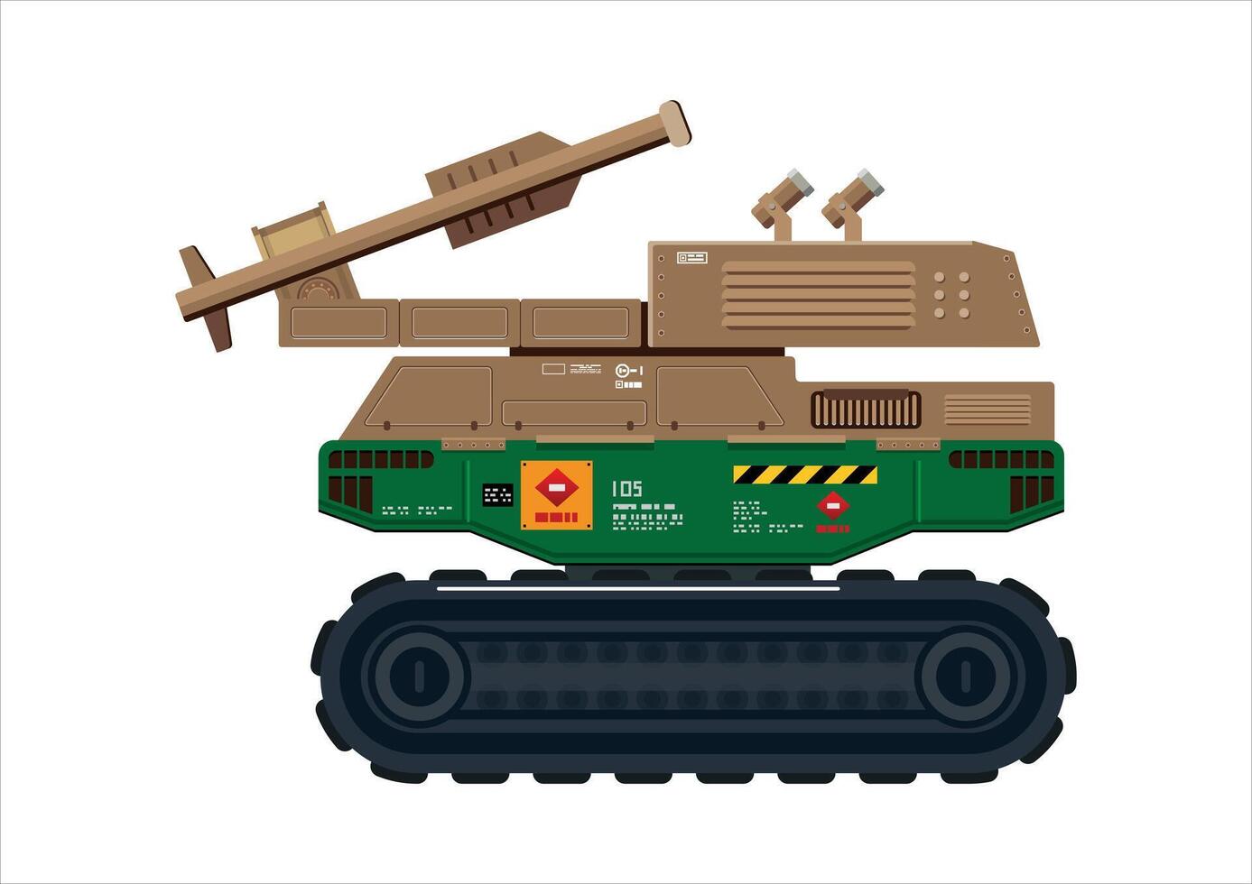 Missile vehicle military weapon rocket launcher illustration vector