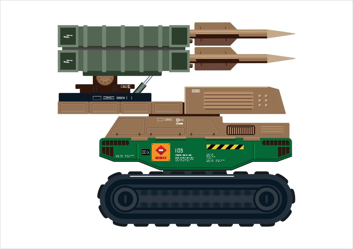 Missile vehicle military weapon rocket launcher 3d illustration vector
