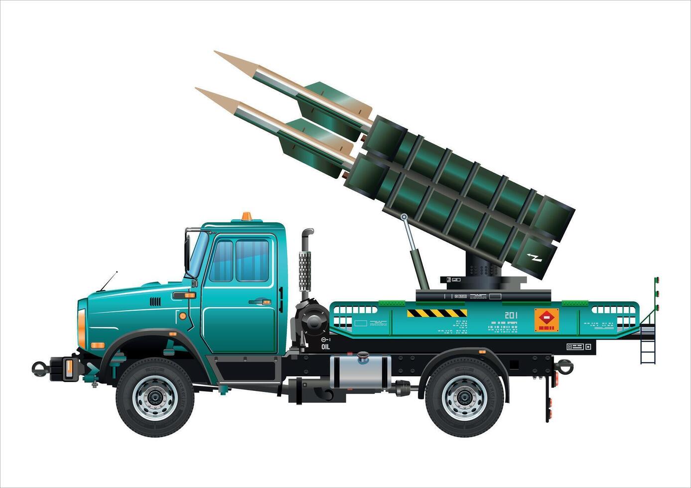 Missile vehicle military weapon rocket launcher truck illustration vector