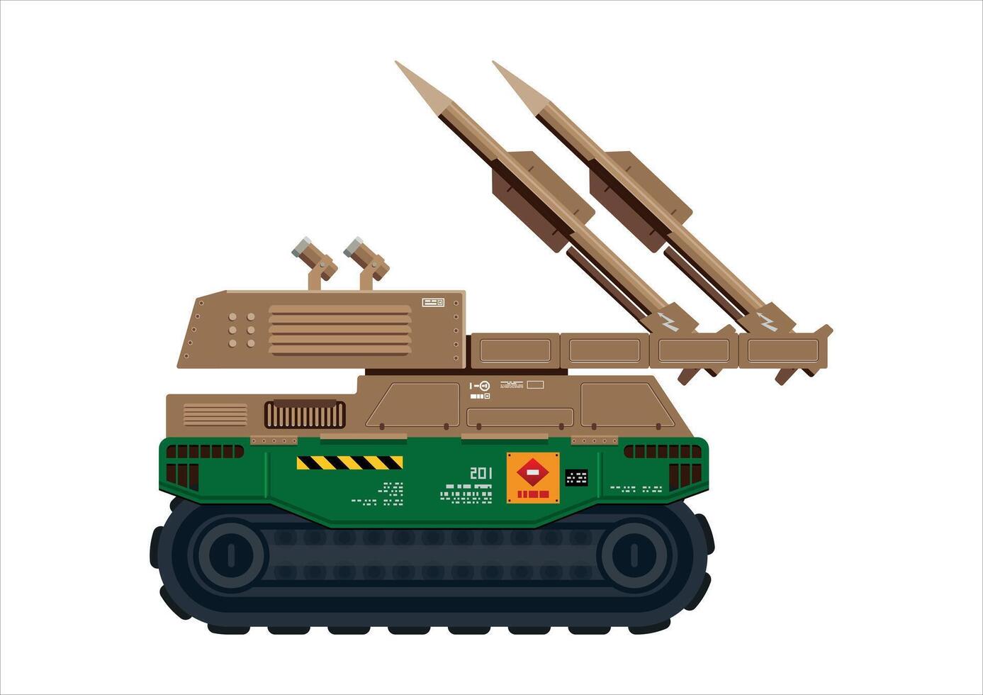Missile vehicle military weapon rocket launcher illustration vector