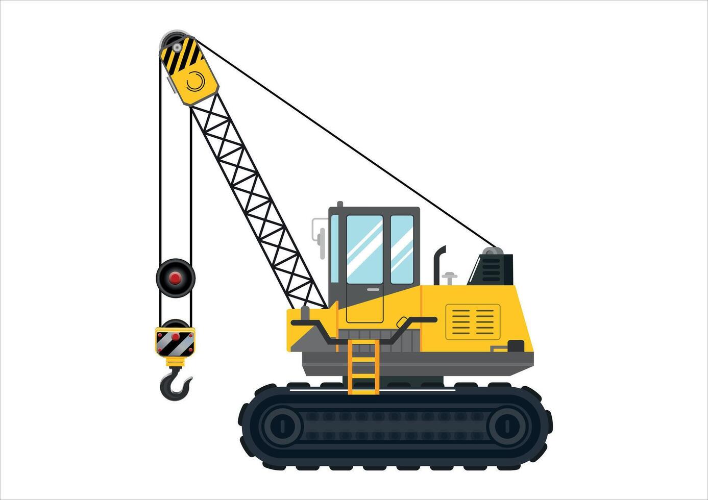 Crane vehicle hook heavy construction service vehicle illustration vector