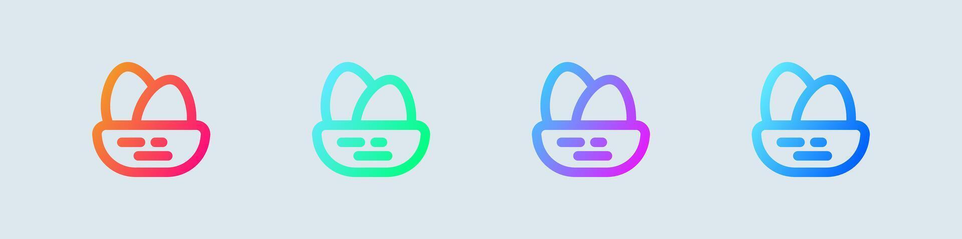 Nest line icon in gradient colors. Egg signs illustration. vector