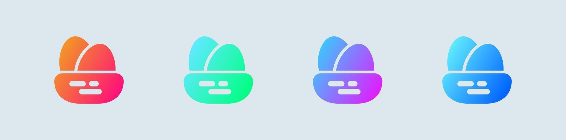 Nest solid icon in gradient colors. Egg signs illustration. vector