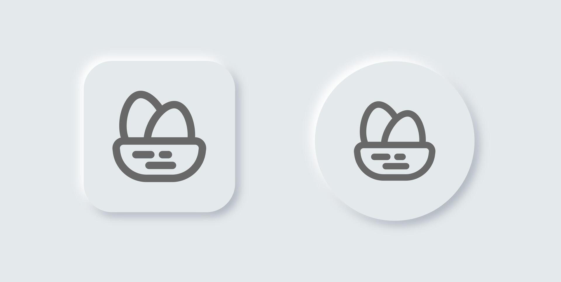 Nest line icon in neomorphic design style. Egg signs illustration. vector