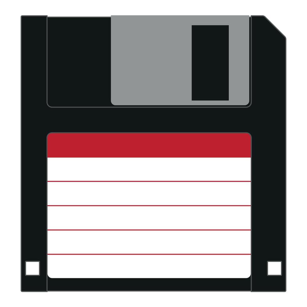 Floppy disk - color illustration of floppy diskette, isolated on white background vector
