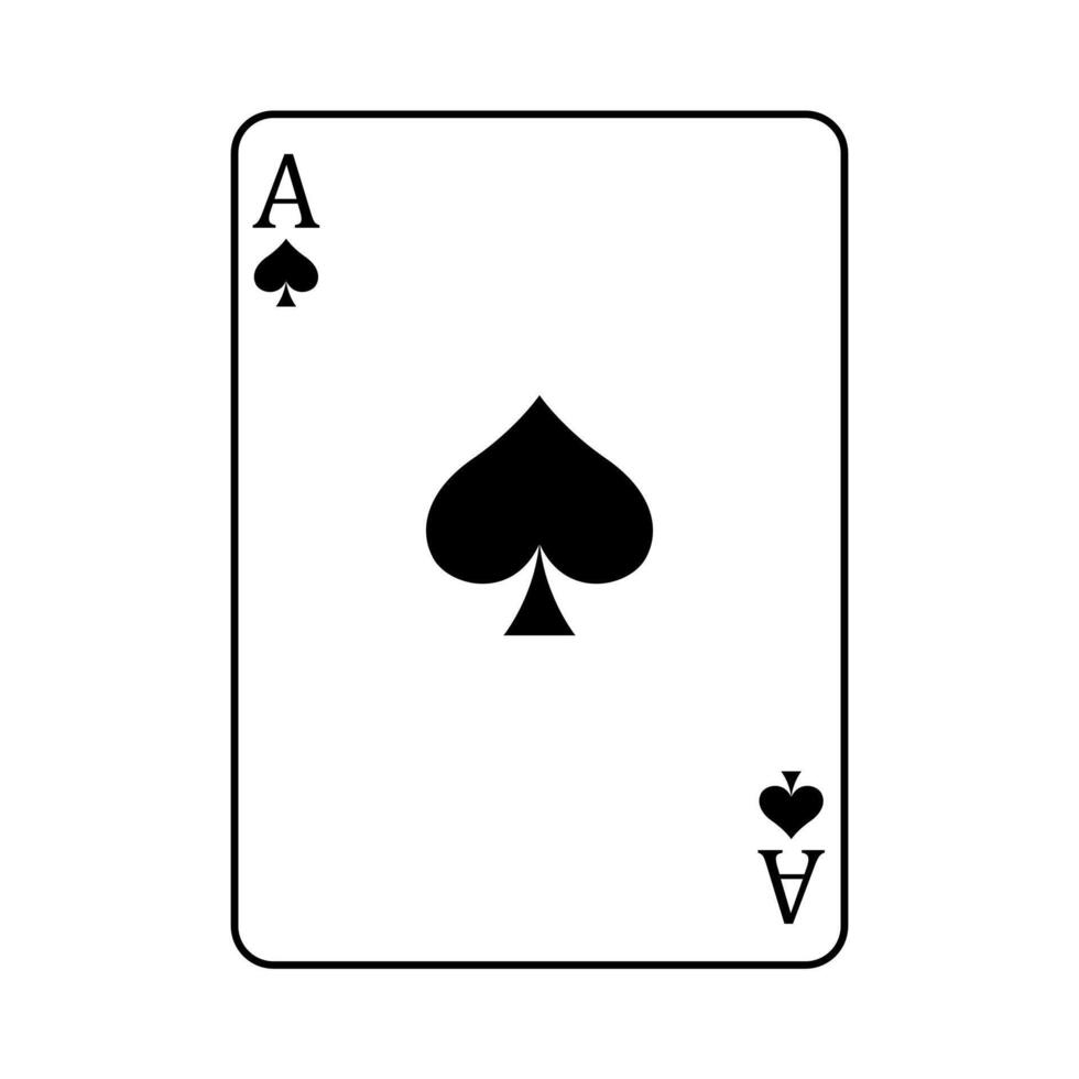 Ace of Spades playing card, illustration isolated on white background vector