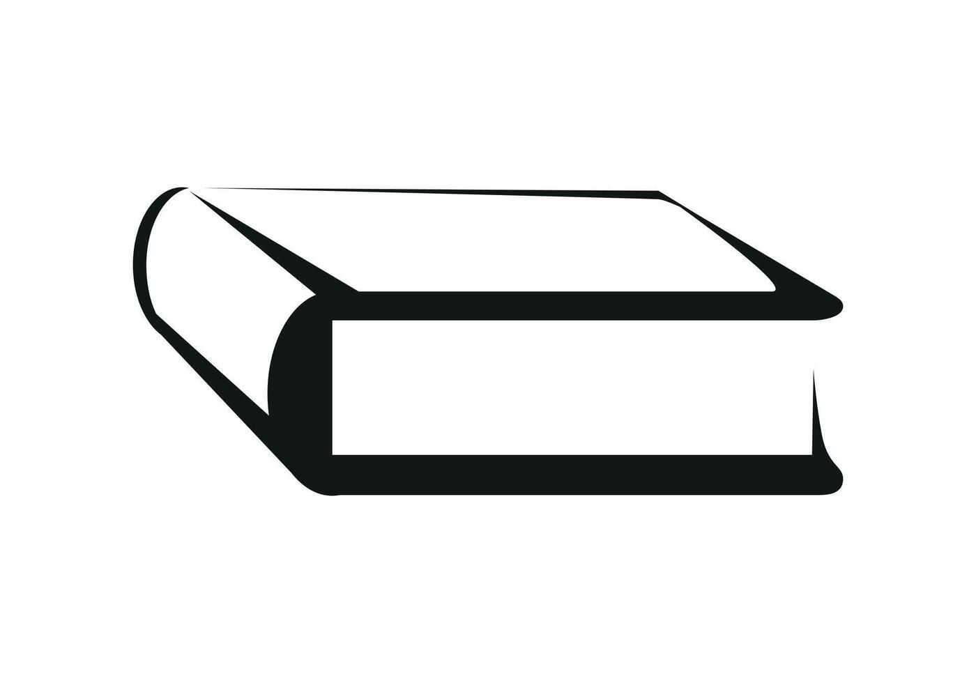 book - black and white symbol illustration of a closed book, isolated on white background vector