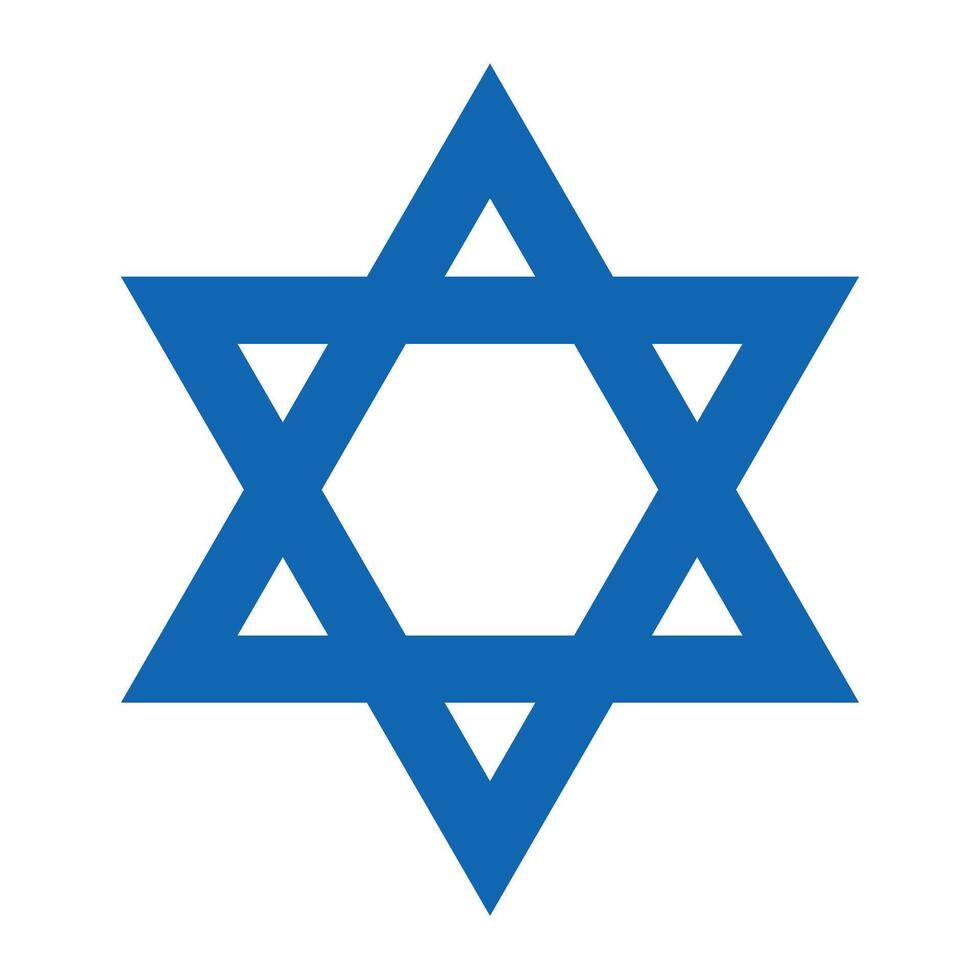 Star of David - Jewish star shape symbol, illustration of hexagram isolated on white background vector