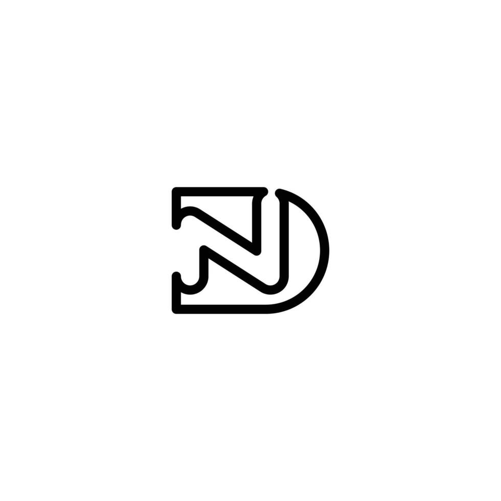 Abstract ND DN Icon Design with a Sleek Appearance vector
