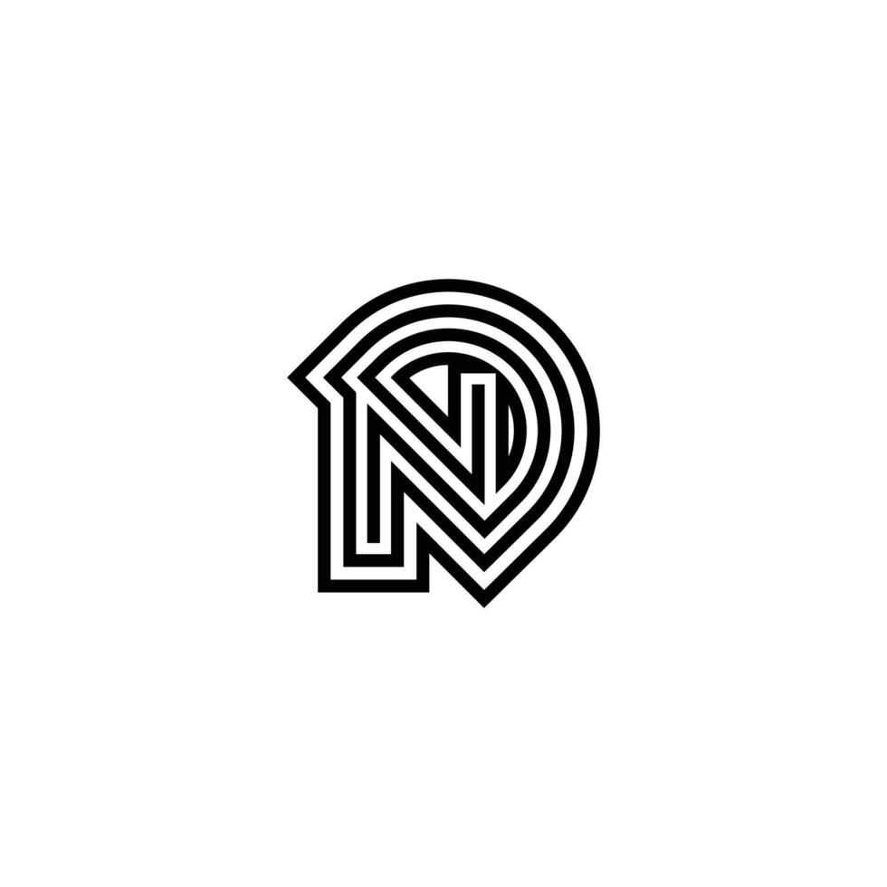 Professional ND DN Initial Monogram Letter Logo Design vector