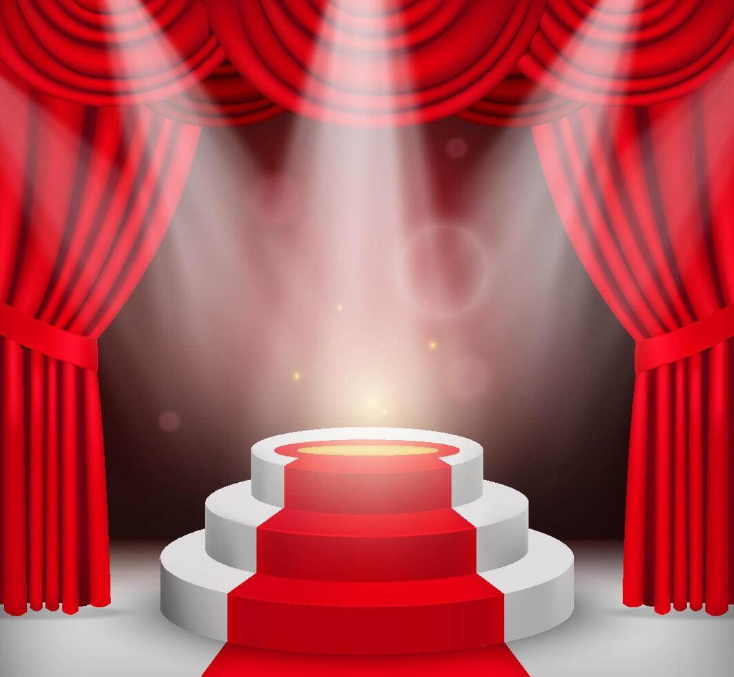 Red carpet composition in realistic style vector