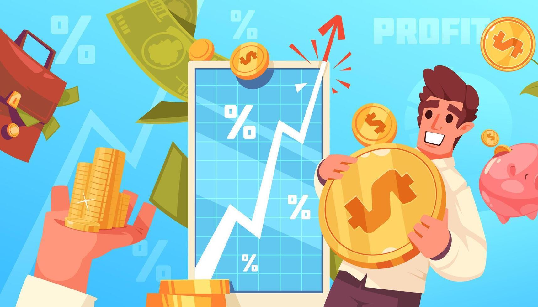 Investment hand drawn flat illustration vector