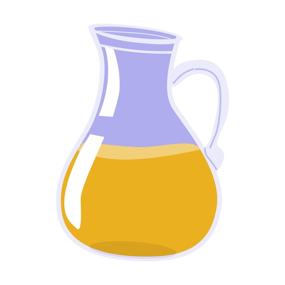 Illustrated glass pitcher with orange beverage on white background vector