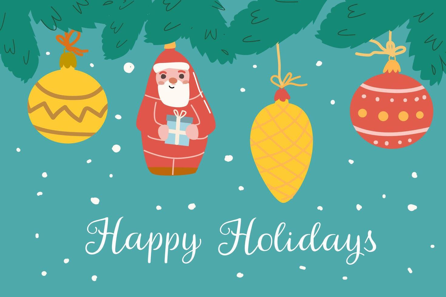 Cute xmas seamless pattern with omela branch. vector