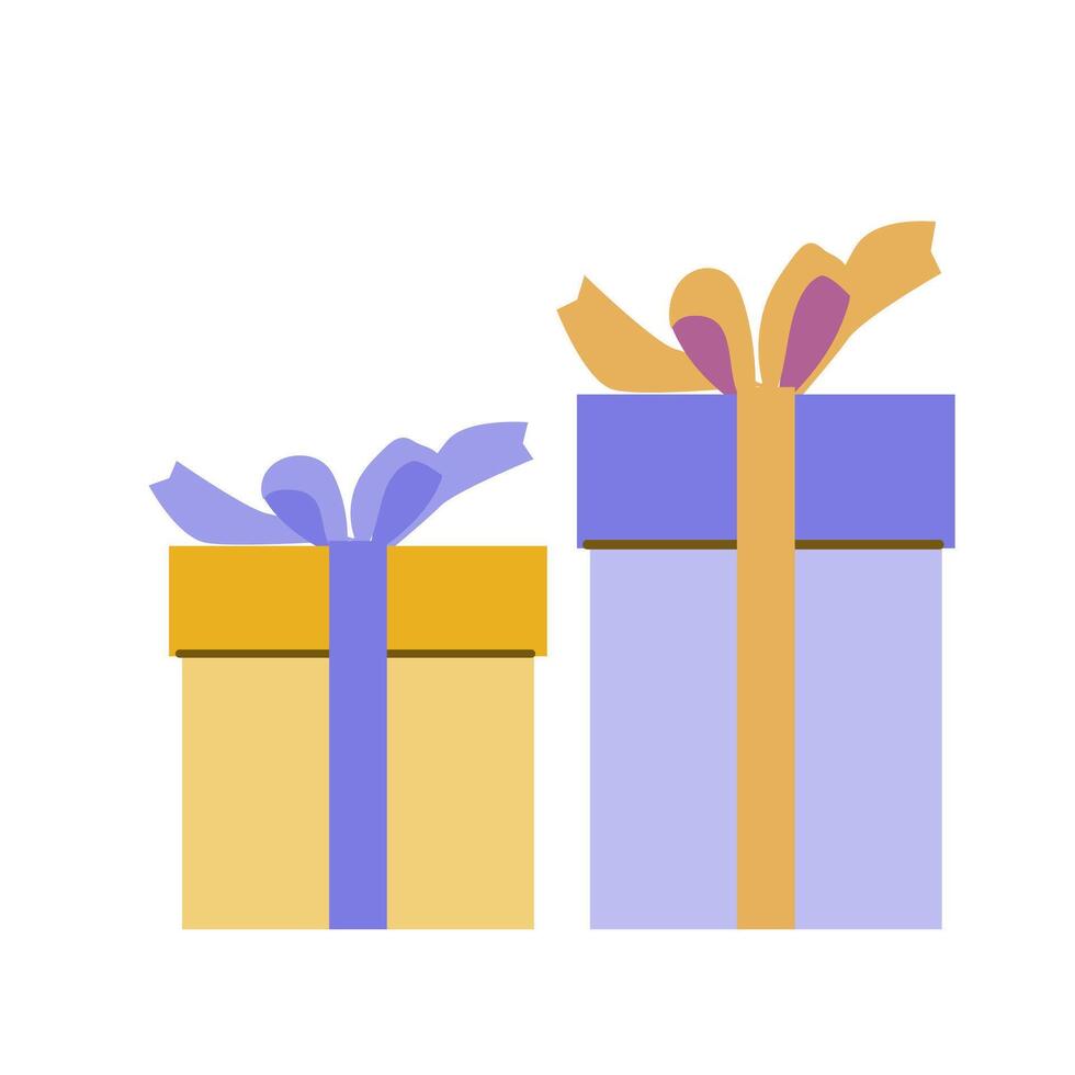 Colorful gift boxes with ribbons minimalist festive design vector