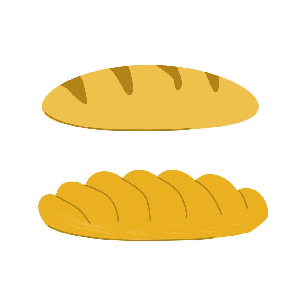 Rustic artisan bread loaves simple and classic illustrations of two popular breads vector