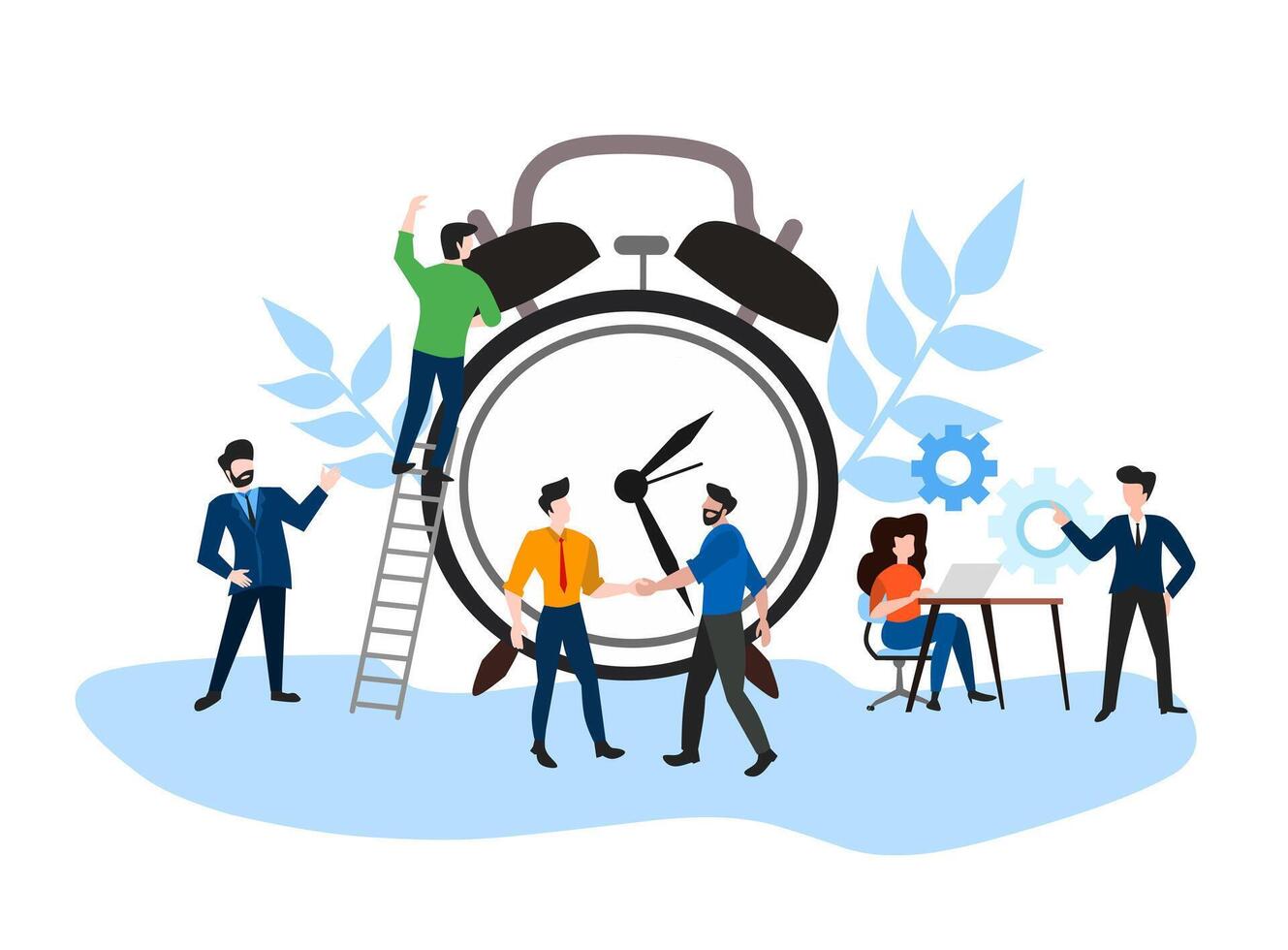 Time is money and worktime business people design vector