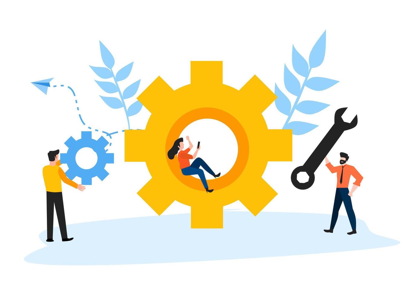 Settings illustartion with business people vector