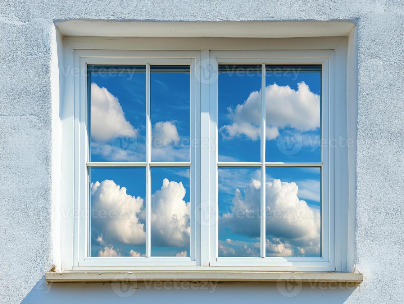 A window with a view of clouds photo