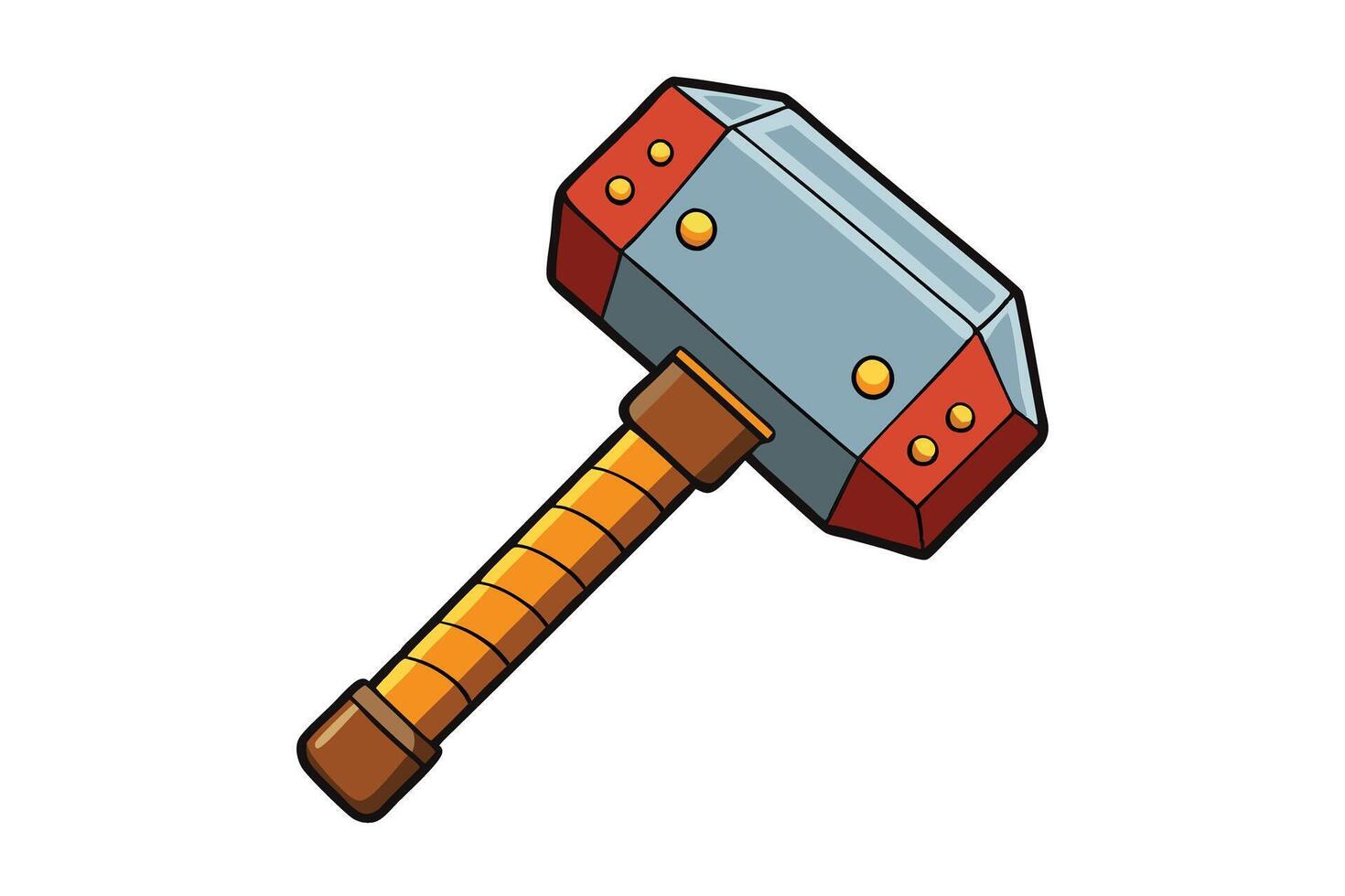 Vibrant hammer graphic illustration showcasing a durable design for construction, woodworking, or mechanical themes vector