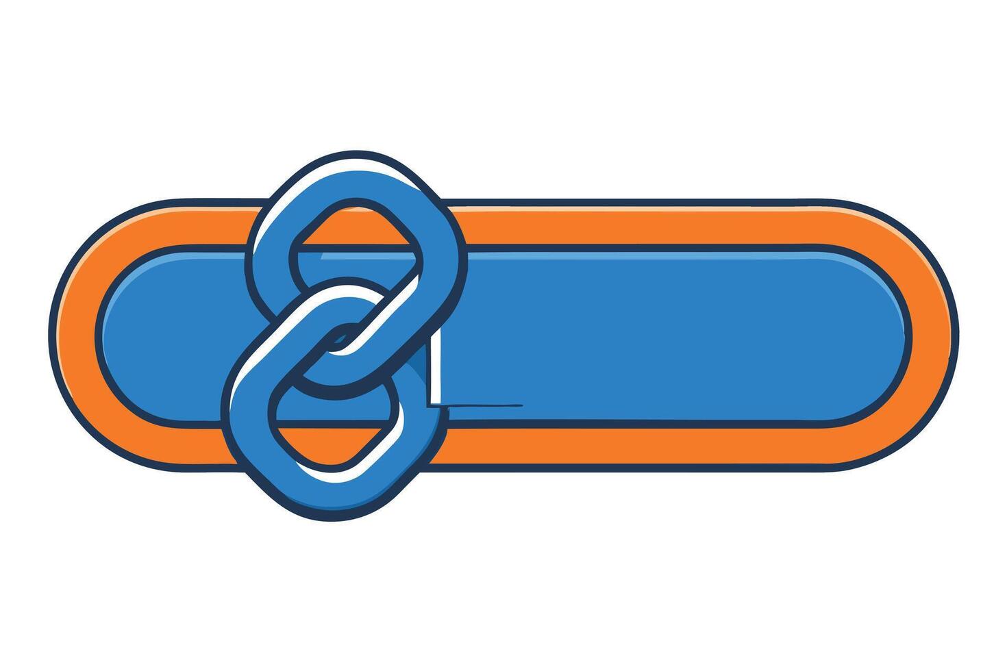 Colorful chain link icon in cartoon style representing connection, unity, and networking, isolated on a white background for digital design vector