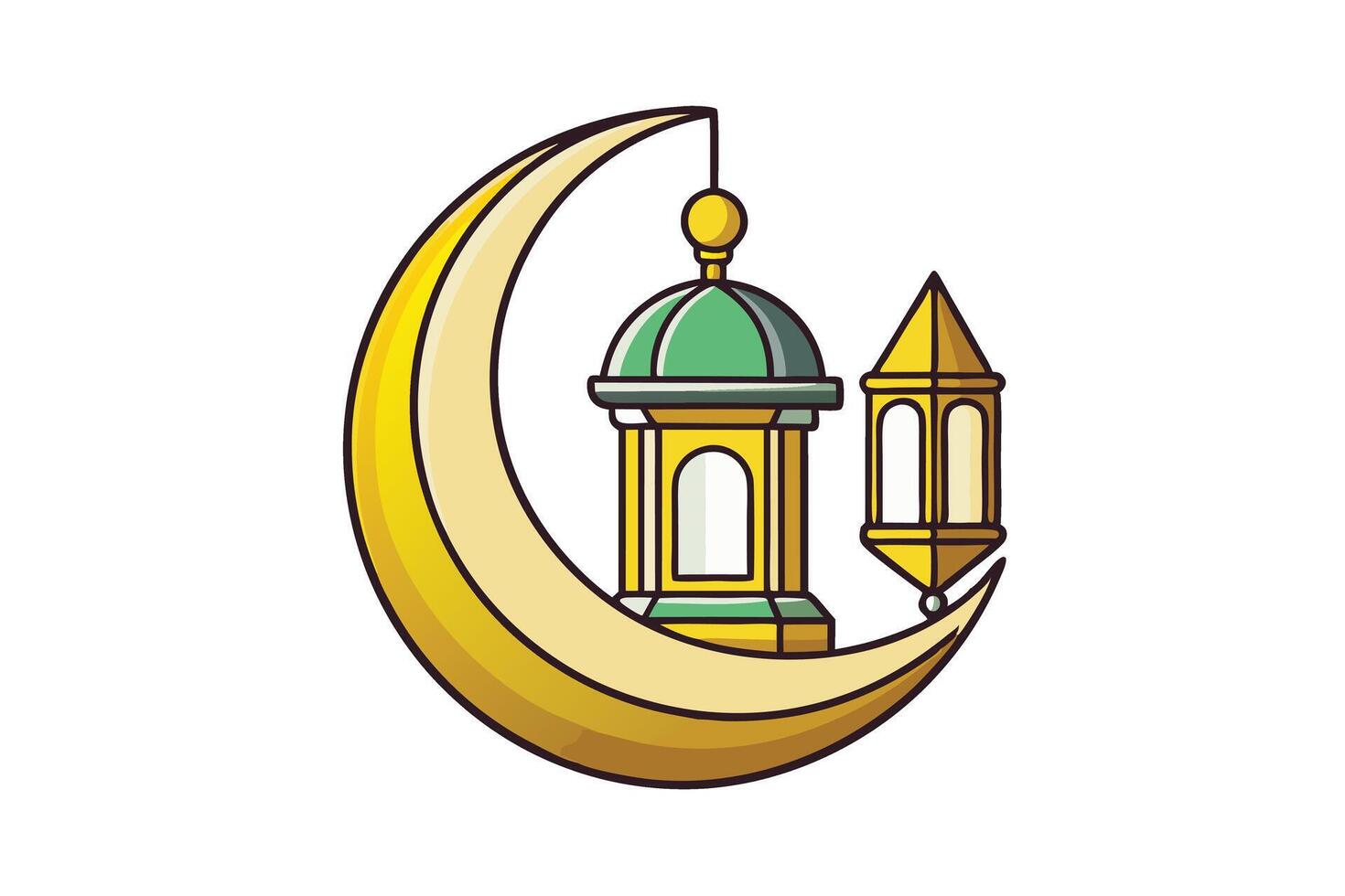 Ramadan Islamic Background showing crescent moon and traditional Arabic lanterns, symbolizing the spirit of the holy month vector