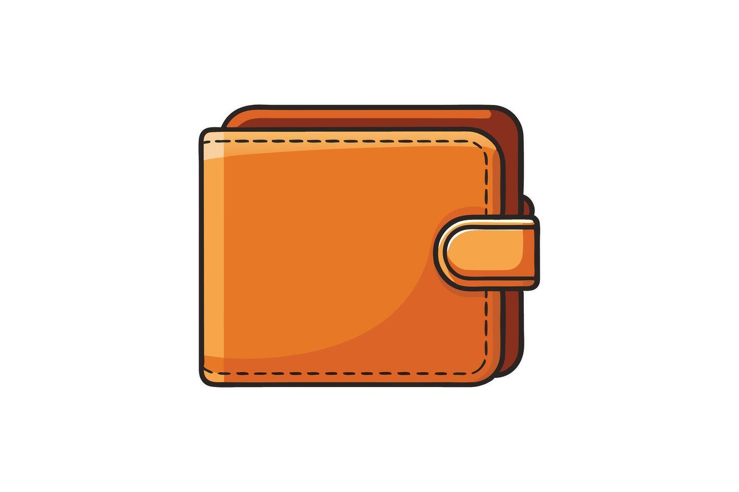 Digital wallet icon with vibrant colors, secure clasp, and cartoon style design isolated on a clean white background vector