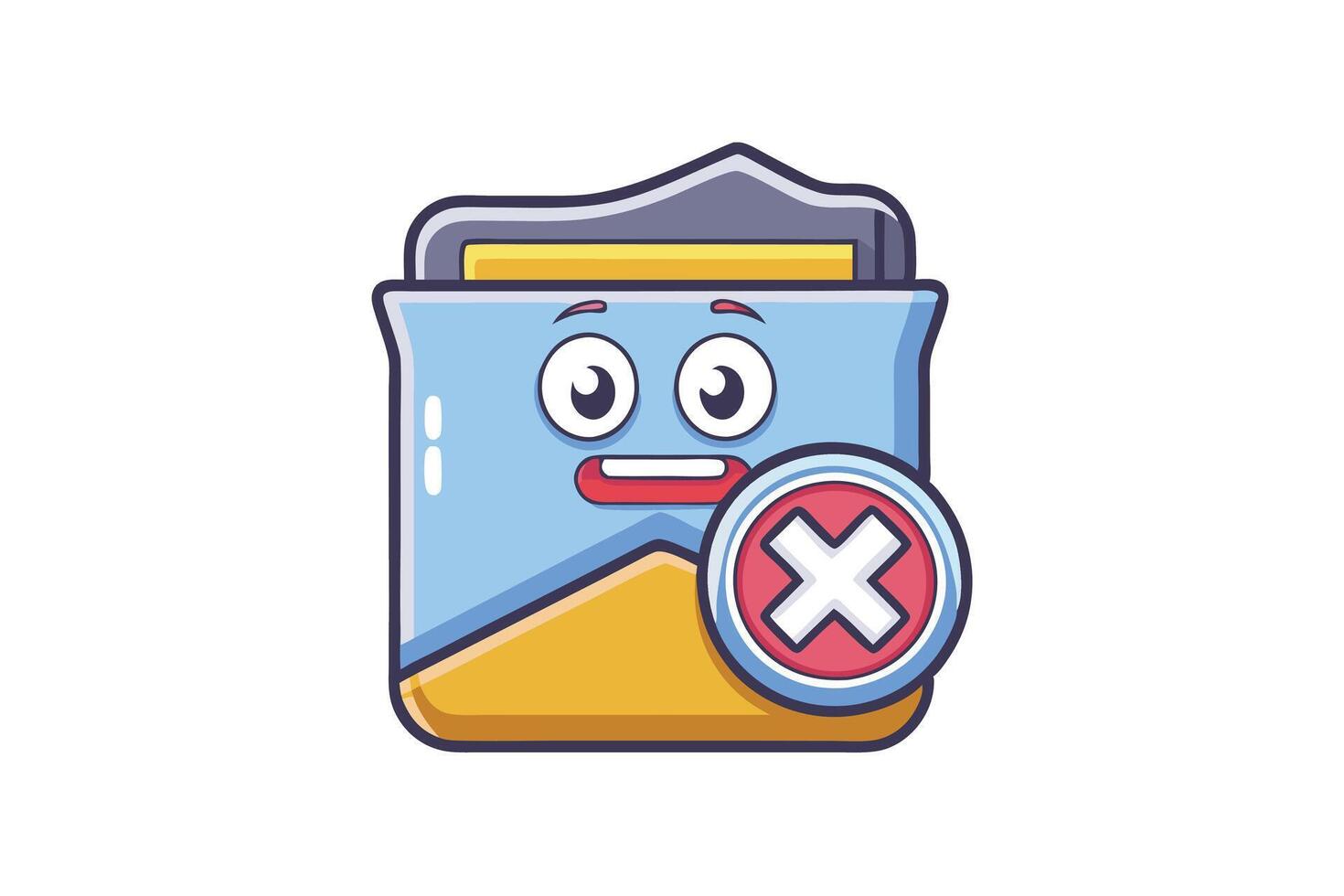 Editable folder icon with a delete symbol, vibrant and modern design for technology and app development vector