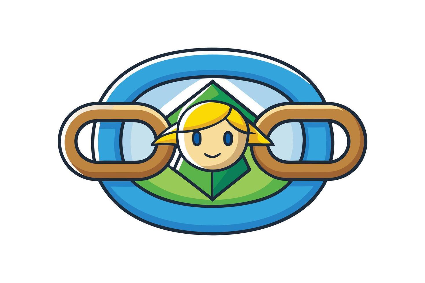Bright and vibrant hyperlink symbol illustration, ideal for web design, digital communication, and technology themed graphics vector