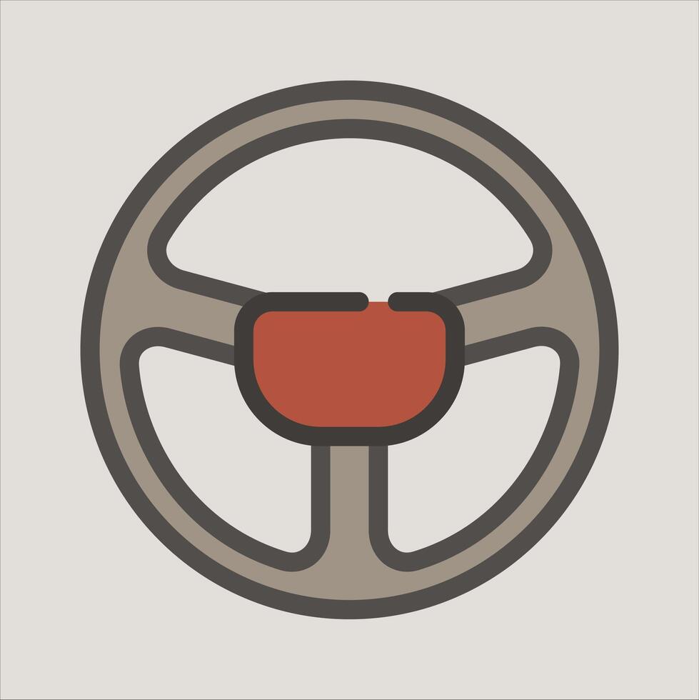 Design Illustration graphic of steering wheel icon with flat desaturated style. Suitable for UI, mobile design, web design, etc vector