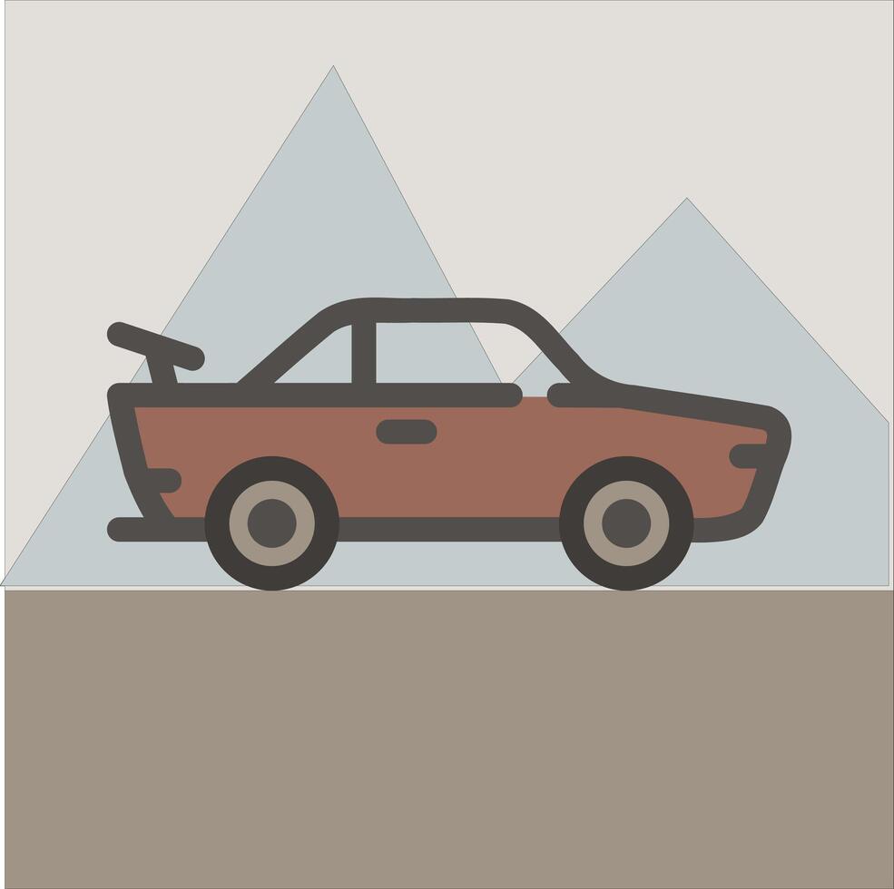 Design Illustration graphic of racing car icon with flat desaturated style. Suitable for UI, mobile design, web design, etc vector